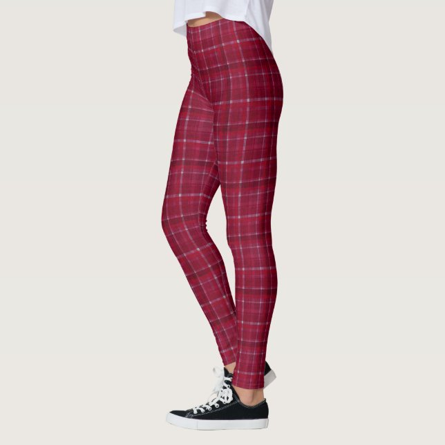 Leggings À damiers rouge Tartan (Gauche)