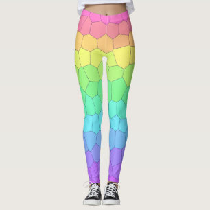 Leggings à échelles arc-en-ciel lumineuses