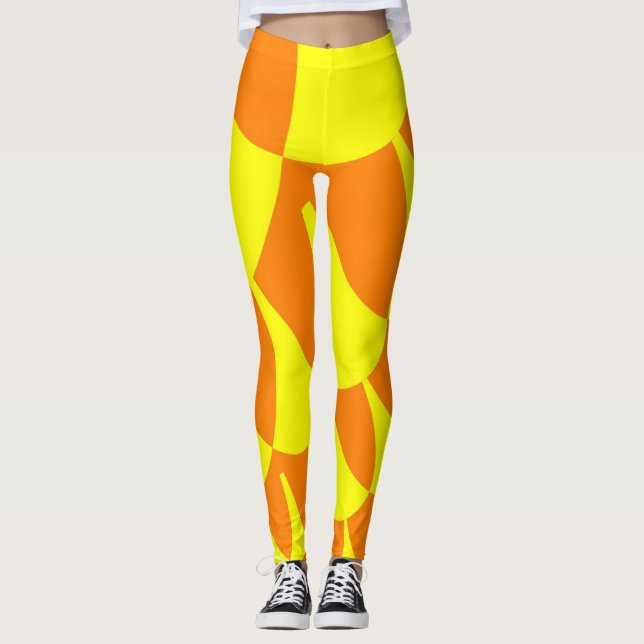 Leggings à échelles orange jaune (Devant)
