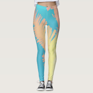 Leggings à feuilles de palmier à vibrations positi