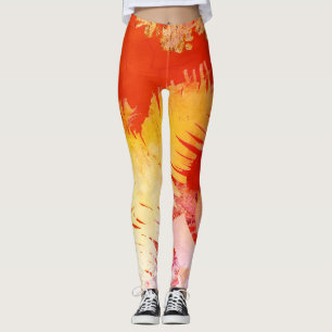 Leggings à feuilles de palmier à vibrations positi