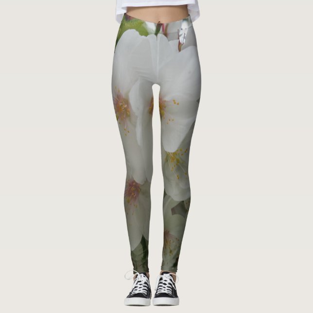 Leggings à fleurs blanches (Devant)