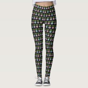 Leggings à fleurs multicolores stylés