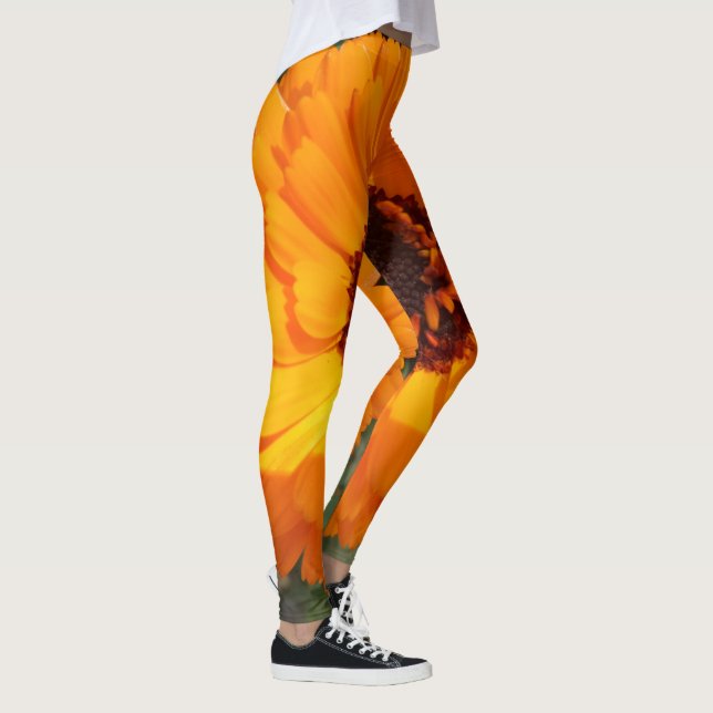 Leggings à fleurs orange (Droite)