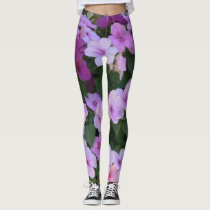Leggings à fleurs roses
