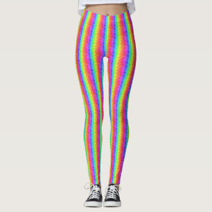 Leggings à impression verticale à bande arc-en-cie