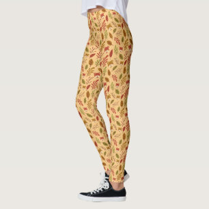 Leggings à motif automnal Teddy Leaf