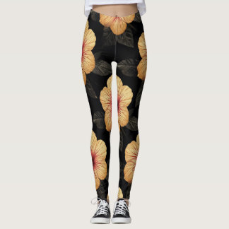 Leggings à motif de fleurs tropicales