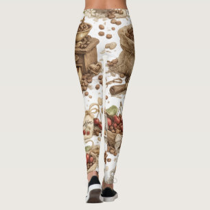 Leggings à motif de grains de café