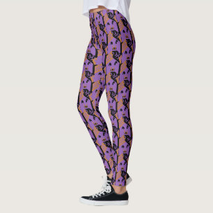 Leggings à motif de maison avec pieds de sorcière