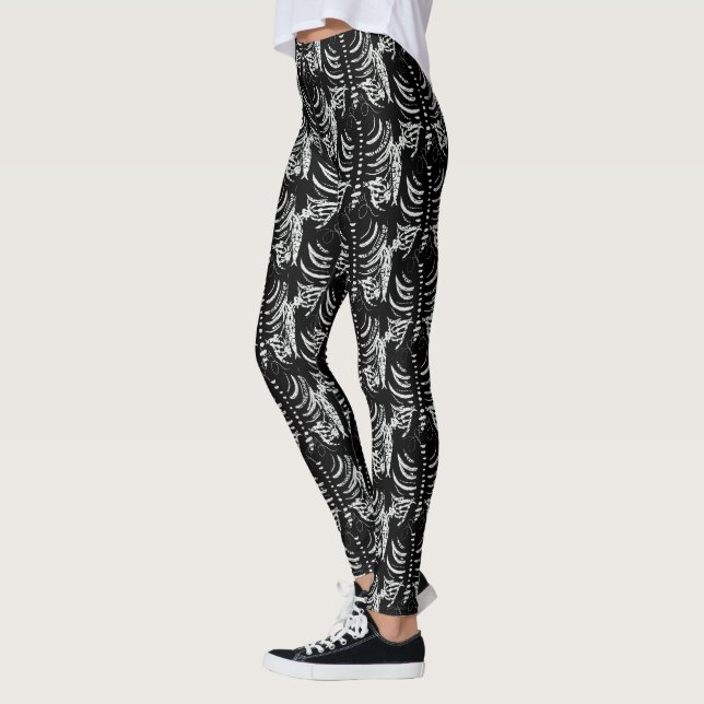 Leggings à motif de squelette effrayant d'Hallowee (Gauche)