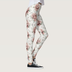 Leggings à motif floral de pivoine à l'aquarelle é