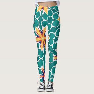 Leggings à motif géométrique vibrant en étoile rét