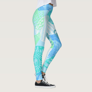 Leggings à motif océanique continu