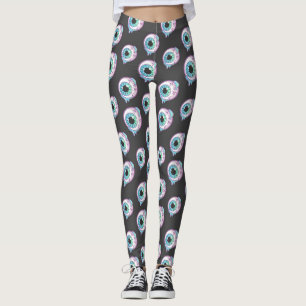 Leggings à motif pastel gothique avec des yeux en