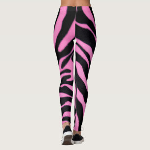 Leggings à motif zèbre rose – Impression animale a