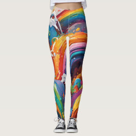 Leggings à motifs arc-en-ciel