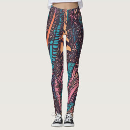 Leggings à motifs multicolores