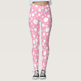 Leggings à points roses