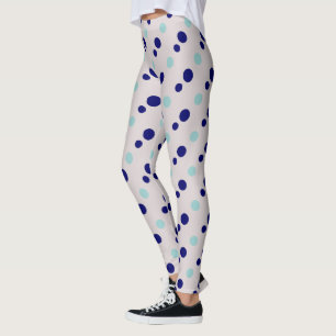 Leggings à points verts de la Marine et de la Lumi