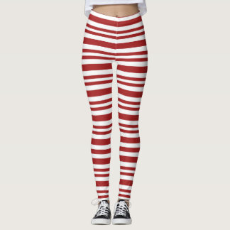 leggings à rayures rouges