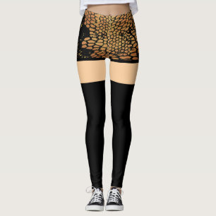 Leggings à sochos noirs courts et longs