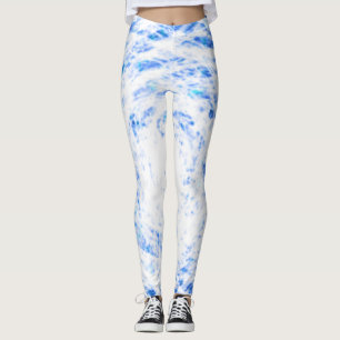 Leggings à tartines bleu et blanc