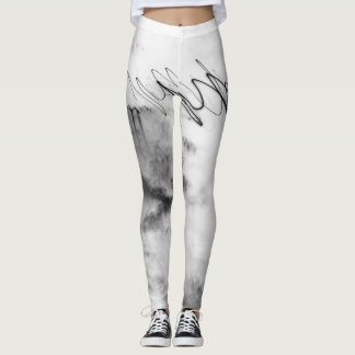 Leggings Abstract Black and White Light Trails Long Exposur