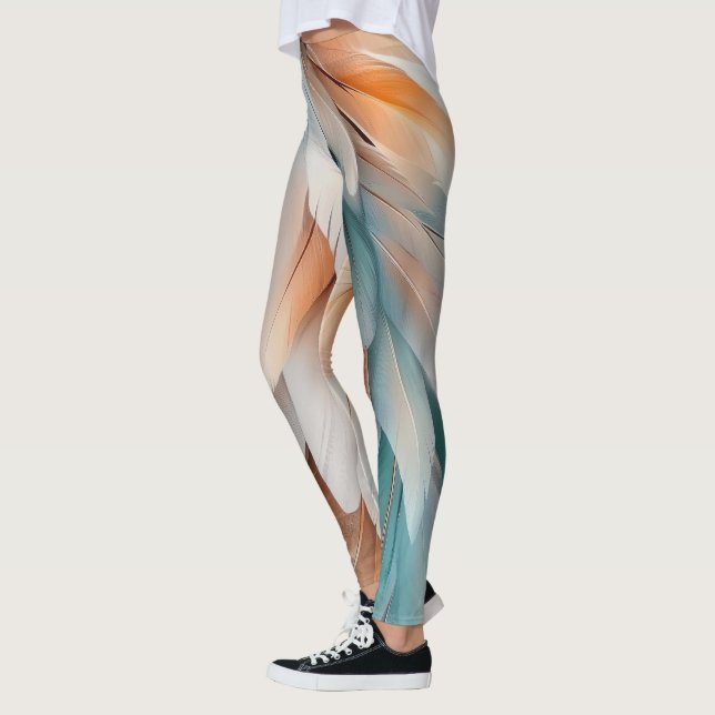 Leggings Abstract Feather Flow – Soft Elegance (Gauche)
