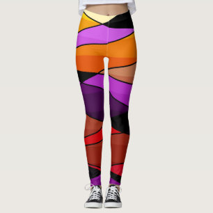 Leggings Abstract moderne geometric shapes triorange