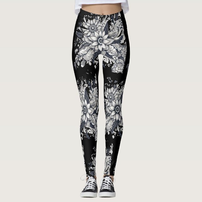 Leggings abstract women face (Devant)