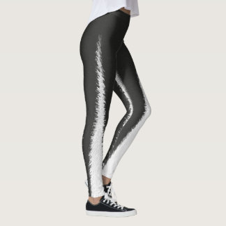 Leggings Abstrait Art Minimalisme Gris Blanc Ligne