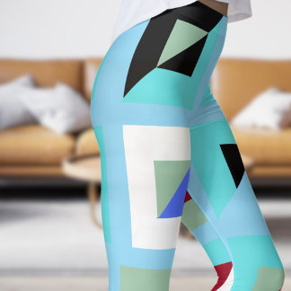 Leggings Abstrait Baby Blue Mosaic Motif