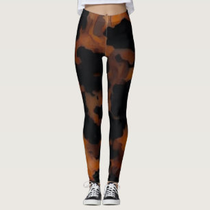 Leggings Abstrait Brown & Black Texture Chic TortoiseShell