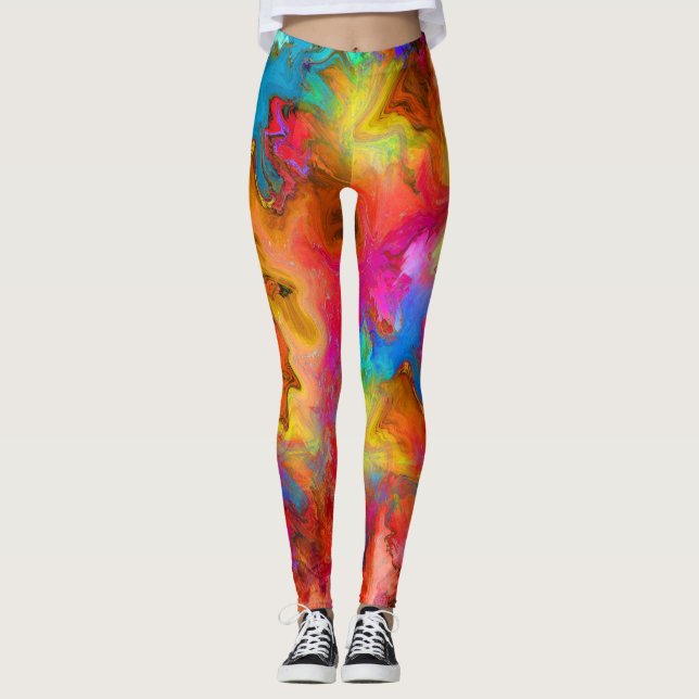 Leggings abstrait coloré (Devant)
