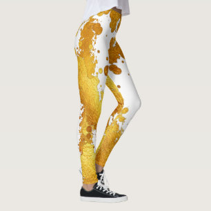 Leggings Abstrait D'Éclairage De Peinture De Luxe Gold Foi