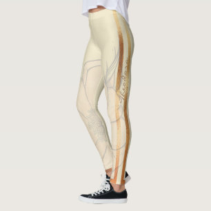 Leggings Abstrait Gold Creme Floral