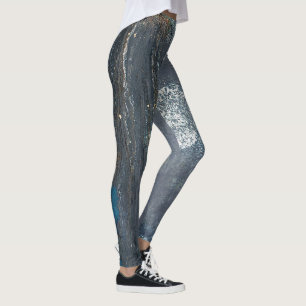 Leggings Abstrait gris et bleu détendu