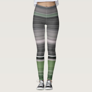 Leggings Abstrait n° 1 : vert olive et gris