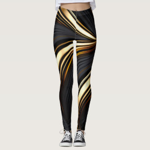 Leggings Abstrait noir et or gras