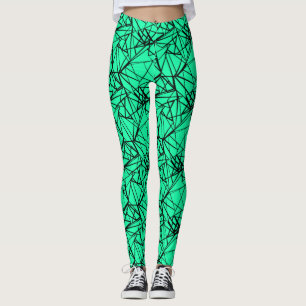 Leggings Abstrait noir turquoise