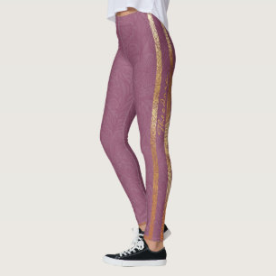 Leggings Abstrait or Bourgogne Floral