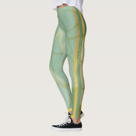 Leggings Abstrait or vert floral