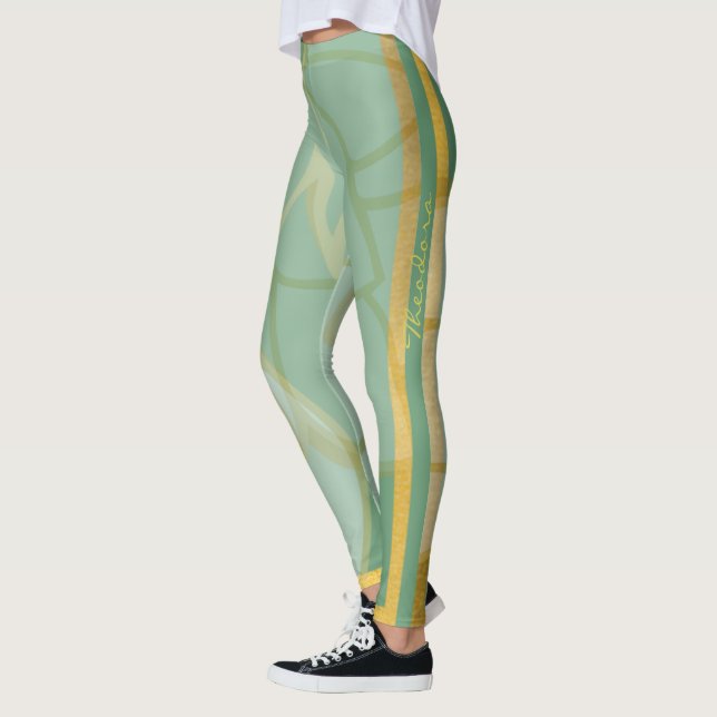 Leggings Abstrait or vert floral (Gauche)