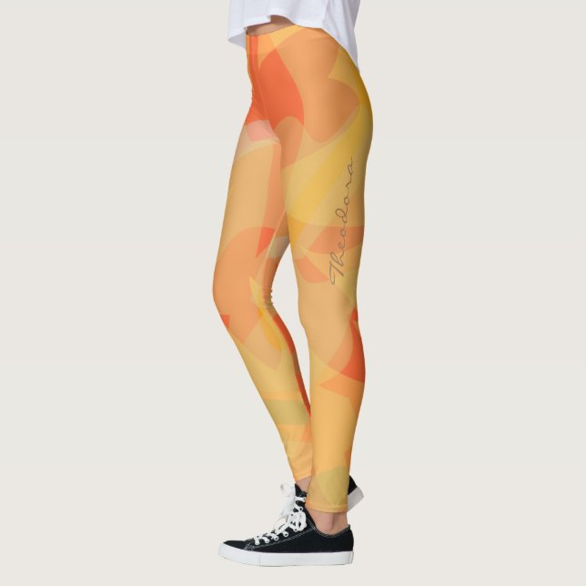 Leggings Abstrait Orange Floral (Gauche)