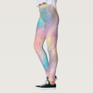Leggings Abstrait Pastel Parties scintillant Motif sans cou