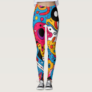 Leggings Abstrait Pop Art Motif sans couture
