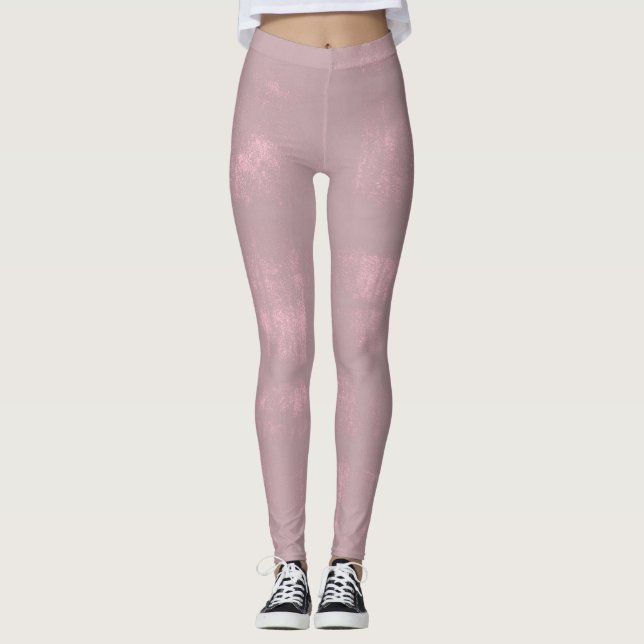 Leggings Abstrait simple rose gris clair (Devant)