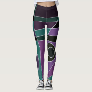 Leggings Abstrait Surf Turquoise violet