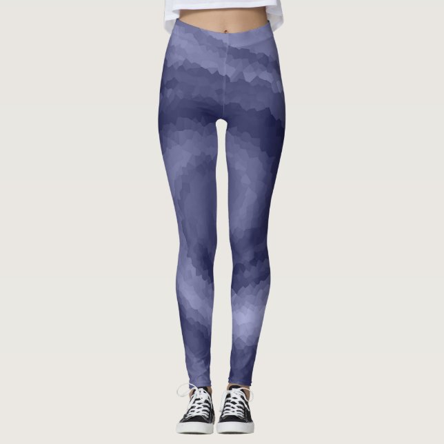 Leggings Abstrait tourbillon bleu violet marine moderne pri (Devant)